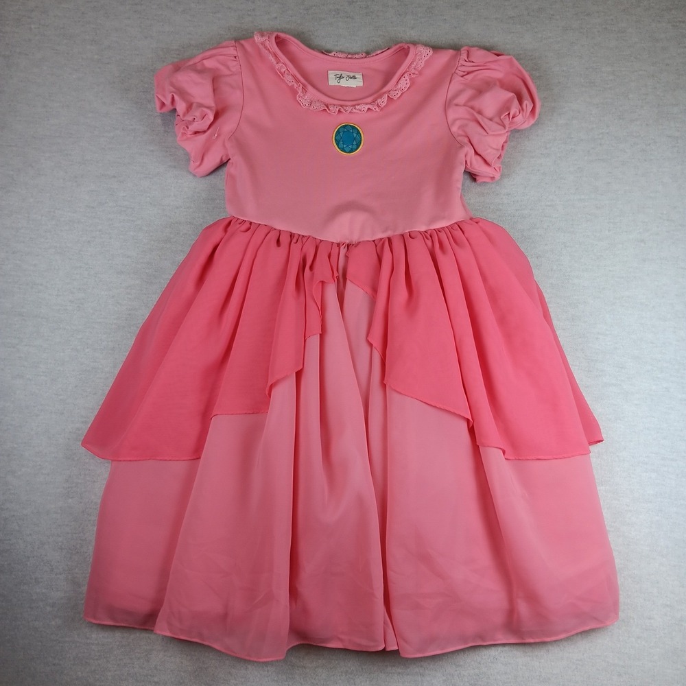 Taylor Joelle Princess Peach Dress EUC 10 Girls Pink Costume Halloween